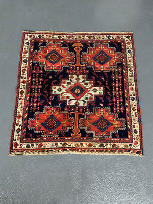 Afshar antique rug (122 x 115cm)