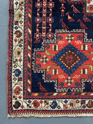 Afshar antique rug (122 x 115cm)