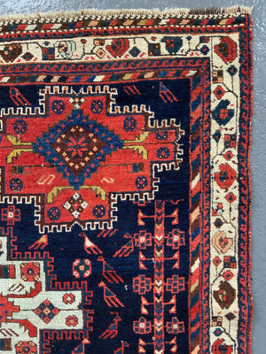 Afshar antique rug (122 x 115cm)