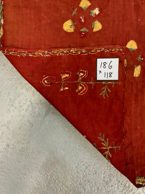 Indo-Pak Sindh antique vintage embroidered shawl (186 x 118cm) *AF