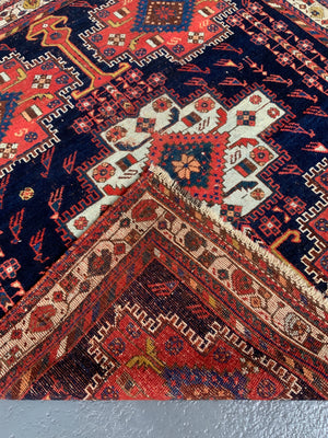 Afshar antique rug (122 x 115cm)