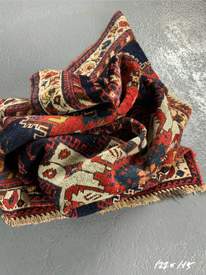 Afshar antique rug (122 x 115cm)