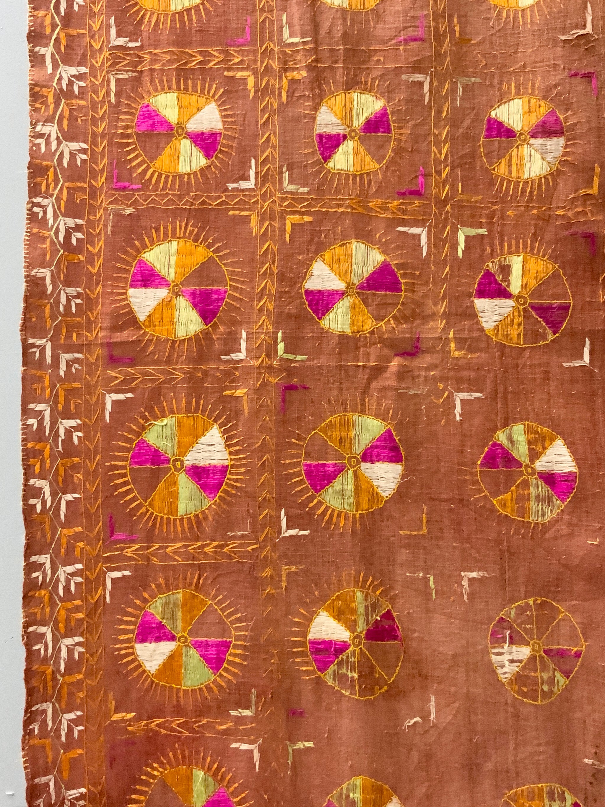 Phulkari Rug Punjab Fulkari / Phulkari vintage shawl (222 x 121cm) *AF - Clive Rogers