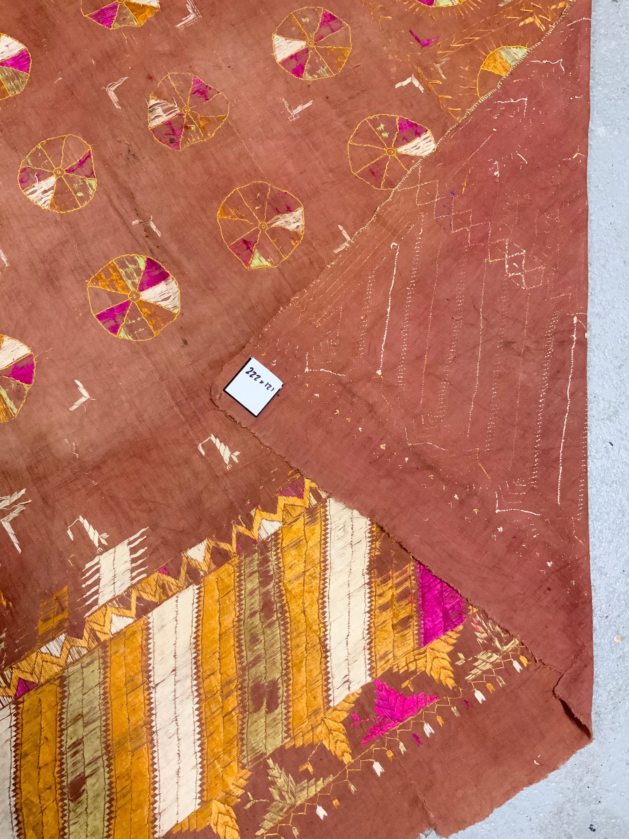 Phulkari Rug Punjab Fulkari / Phulkari vintage shawl (222 x 121cm) *AF - Clive Rogers