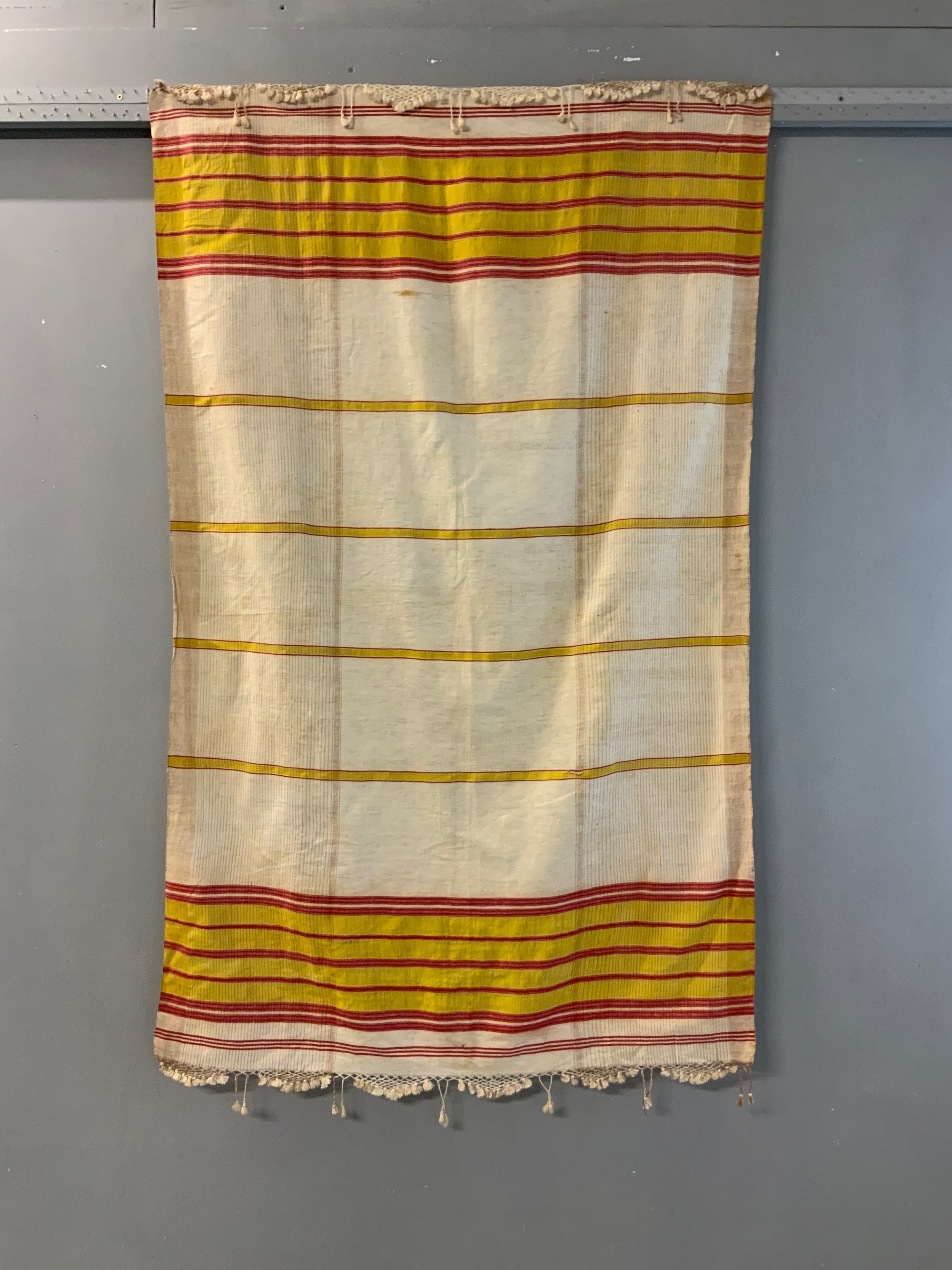 Ottoman antique Turkish part silk Peshtemal bath towel  (159 x 98cm)