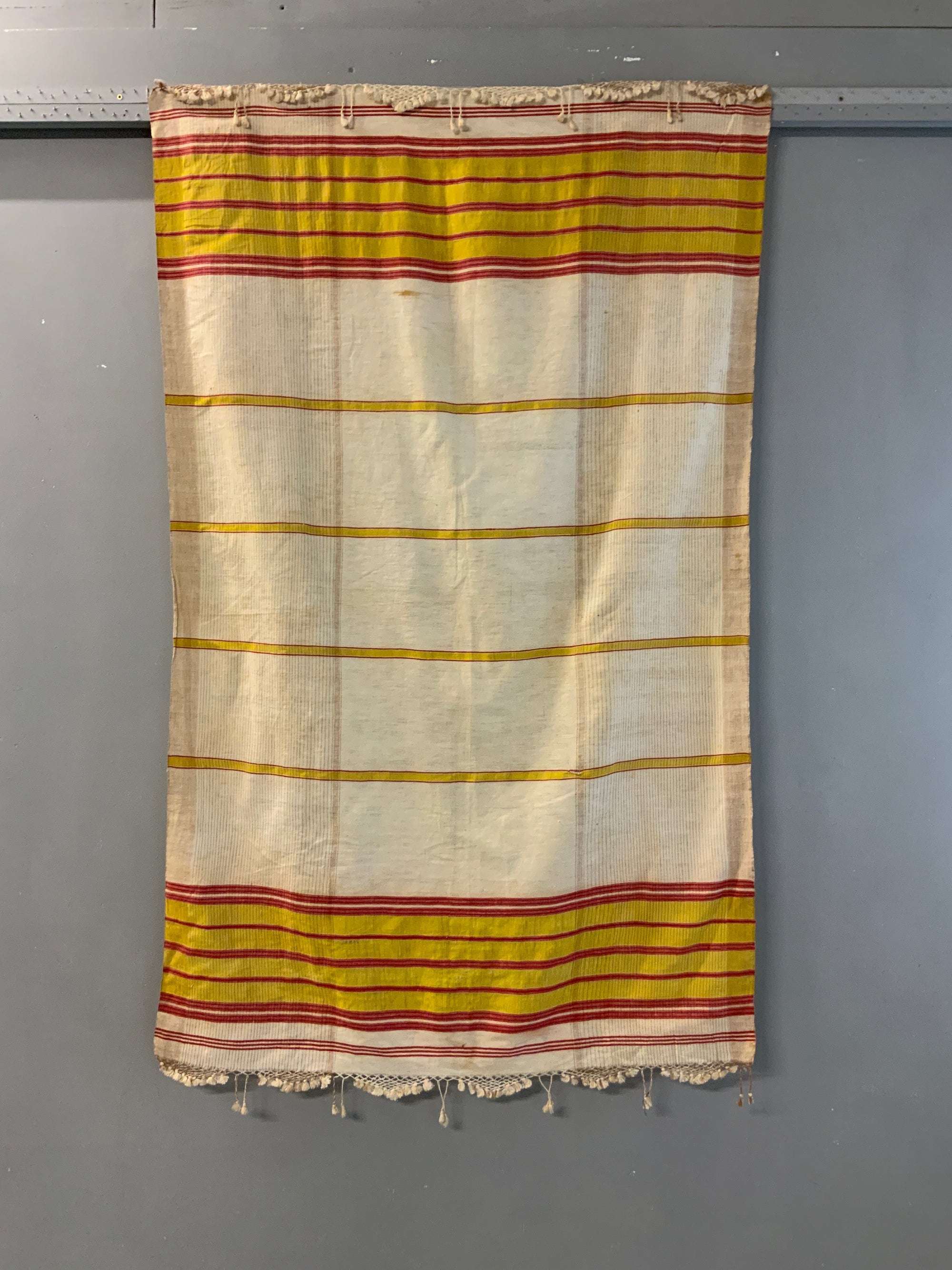 Ottoman antique Turkish part silk Peshtemal bath towel  (159 x 98cm)
