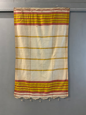 Ottoman antique Turkish part silk Peshtemal bath towel  (159 x 98cm)