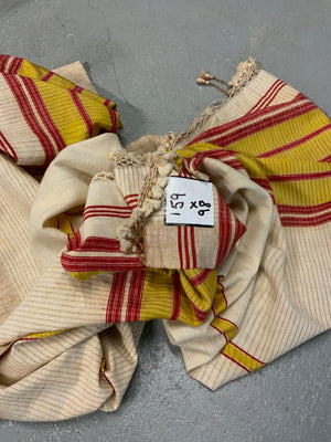 Ottoman antique Turkish part silk Peshtemal bath towel  (159 x 98cm)