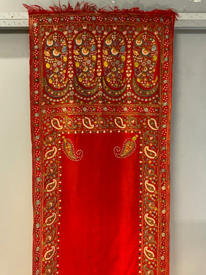 Delhi-work antique Kashmir stole (255 x 56cm)
