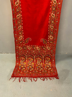 Delhi-work antique Kashmir stole (255 x 56cm)