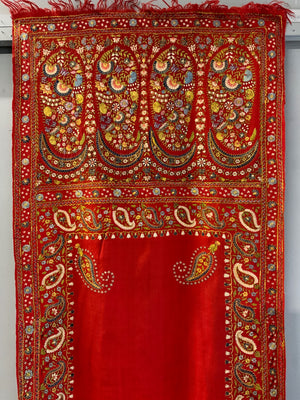 Delhi-work antique Kashmir stole (255 x 56cm)