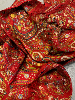 Delhi-work antique Kashmir stole (255 x 56cm)