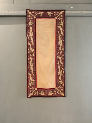 Continental European embroidery of whippets and ducks (115 x 51cm)