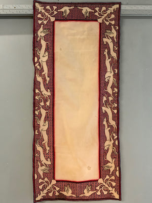 Continental European embroidery of whippets and ducks (115 x 51cm)