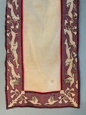 Continental European embroidery of whippets and ducks (115 x 51cm)