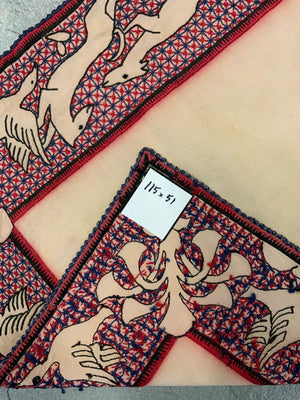 Continental European embroidery of whippets and ducks (115 x 51cm)