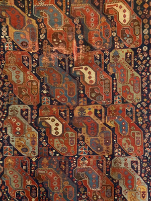 Khamseh antique rug with Mother and child boteh design (177 x 137cm)