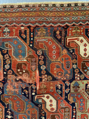Khamseh antique rug with Mother and child boteh design (177 x 137cm)