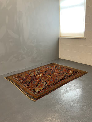 Khamseh antique rug with Mother and child boteh design (177 x 137cm)