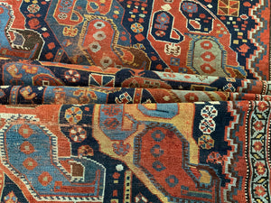 Khamseh antique rug with Mother and child boteh design (177 x 137cm)