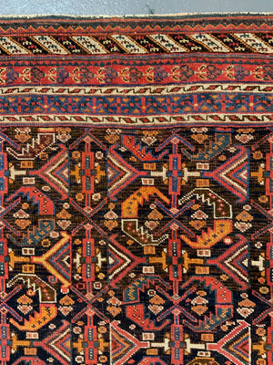 Afshar antique rug with all over design (243 x 162cm)