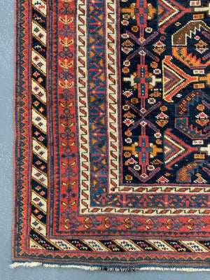 Afshar antique rug with all over design (243 x 162cm)