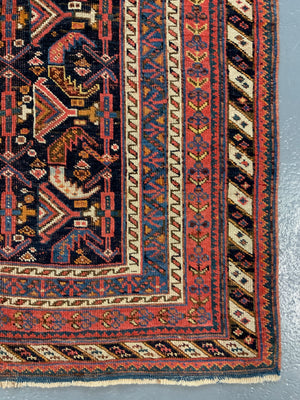 Afshar antique rug with all over design (243 x 162cm)