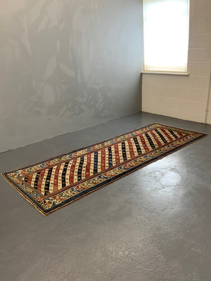 Caucasian antique fine long rug / runner (284 x 114cm)