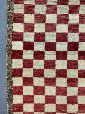 Turkish chequered tulu rug (198 x 97cm)