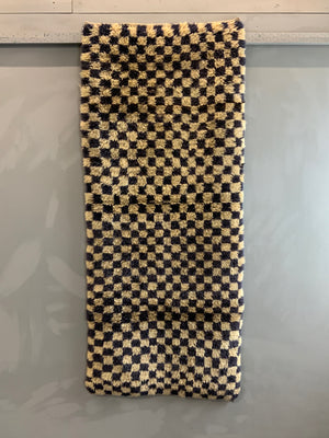 Turkish chequered tulu rug (200 x 87cm)