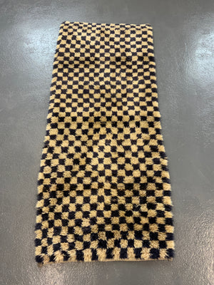 Turkish chequered tulu rug (200 x 87cm)