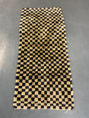 Turkish chequered tulu rug (200 x 87cm)