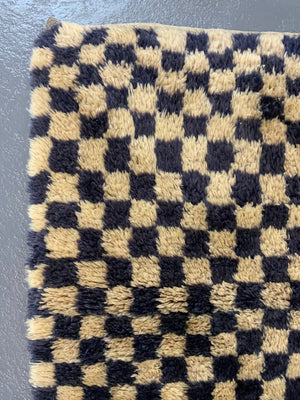 Turkish chequered tulu rug (200 x 87cm)