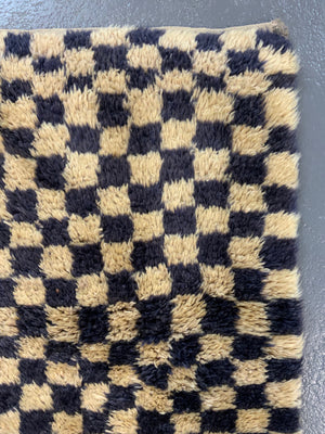 Turkish chequered tulu rug (200 x 87cm)