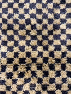 Turkish chequered tulu rug (200 x 87cm)