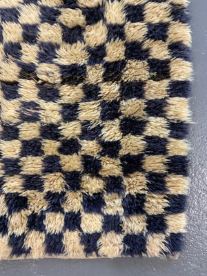 Turkish chequered tulu rug (200 x 87cm)
