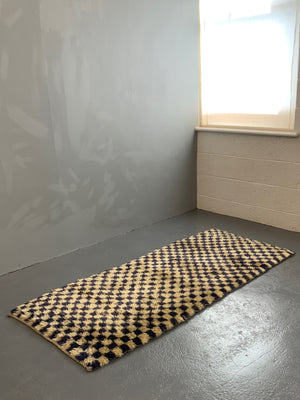 Turkish chequered tulu rug (200 x 87cm)