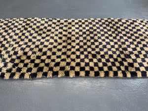 Turkish chequered tulu rug (200 x 87cm)