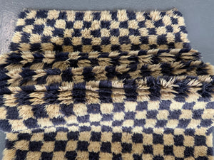 Turkish chequered tulu rug (200 x 87cm)