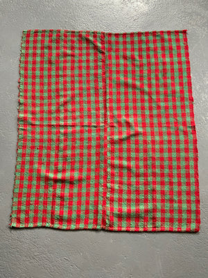 Turkish chequered wool flatweave cover / throw (122 x 104cm)