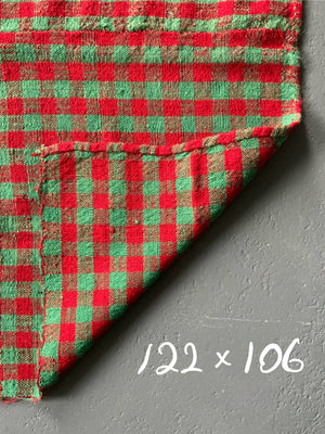 Turkish chequered wool flatweave cover / throw (122 x 104cm)