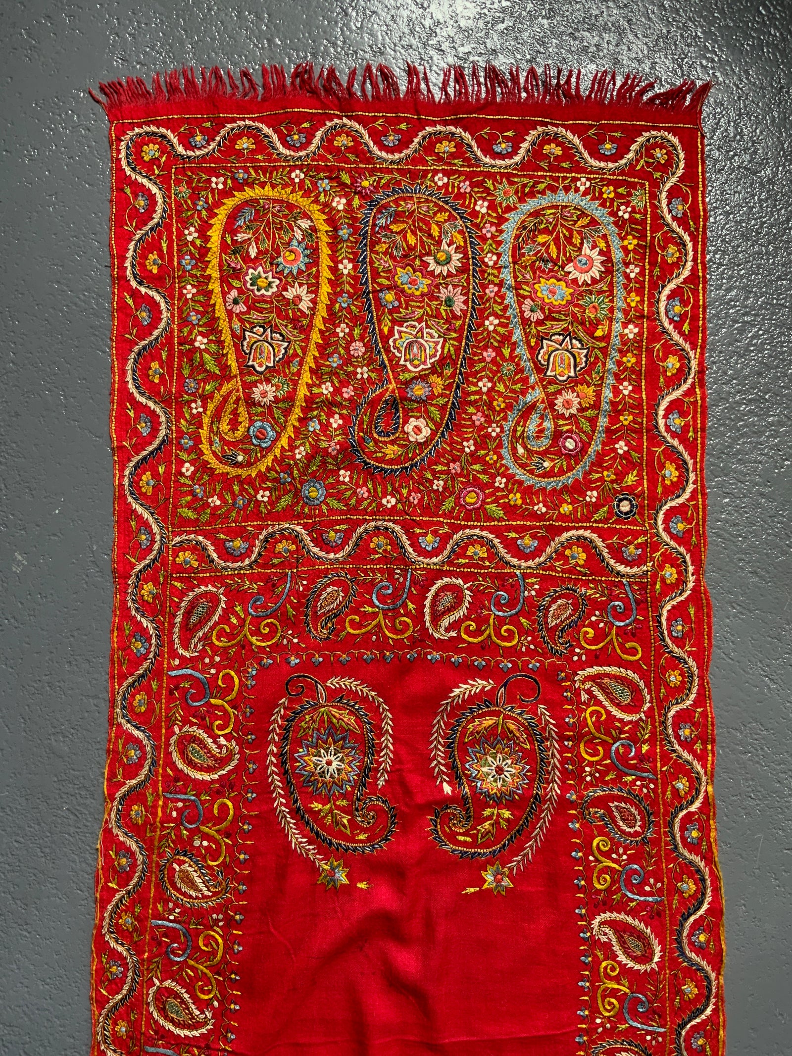 Kashmir antique Dehliwork stole (260 x 58cm)