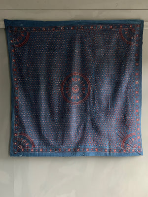 Turksh indigo vintage Ankara cotton print (117 x 115cm)