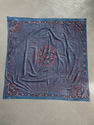 Turksh indigo vintage Ankara cotton print (117 x 115cm)