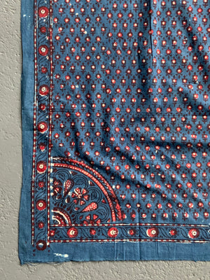 Turksh indigo vintage Ankara cotton print (117 x 115cm)