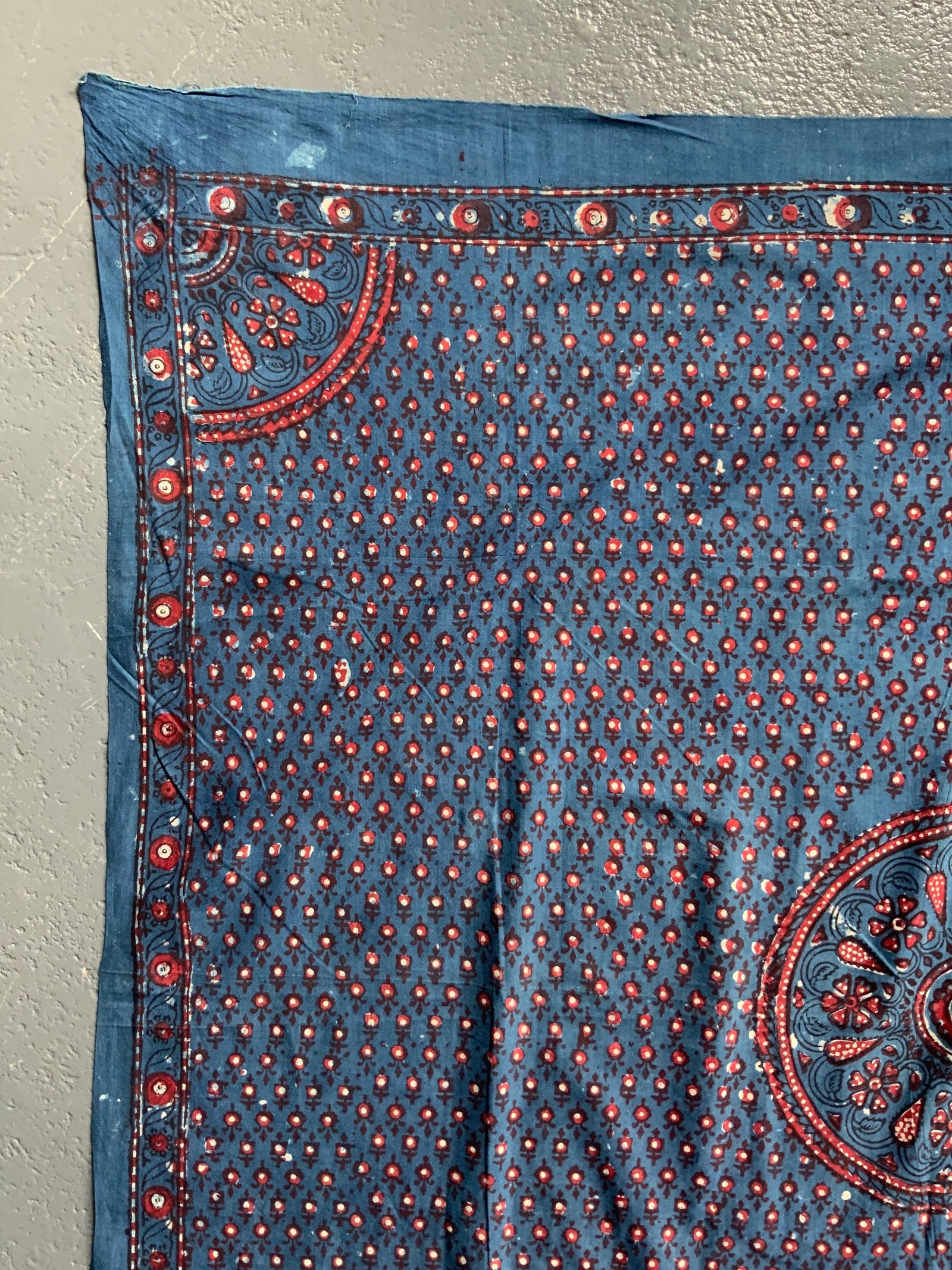 Turksh indigo vintage Ankara cotton print (117 x 115cm)