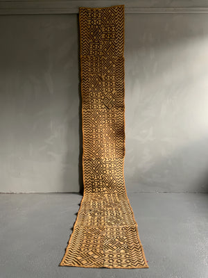 Kuba Shoowa cloth raffia long skirt / hanging / runner (381 x 57cm)