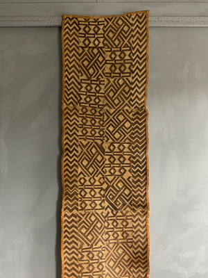 Kuba Shoowa cloth raffia long skirt / hanging / runner (381 x 57cm)