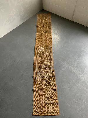 Kuba Shoowa cloth raffia long skirt / hanging / runner (381 x 57cm)