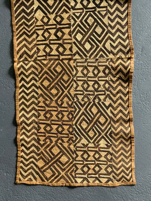 Kuba Shoowa cloth raffia long skirt / hanging / runner (381 x 57cm)